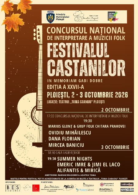 2-3 octombrie 2026 - Evenimentul este "Festivalul Castanilor"